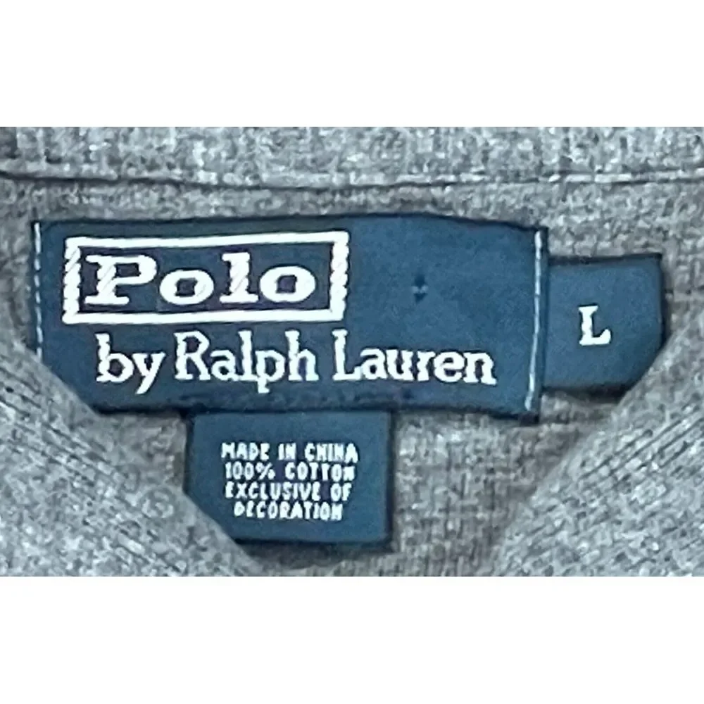 Polo by Ralph Lauren Men's Shawl Neck Collar Gray Long Sleeve Sweater Size Large